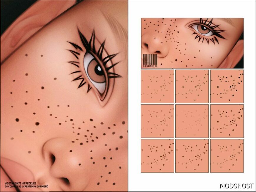 Sims 4 Makeup Mod: Details N71 Freckles (Featured)