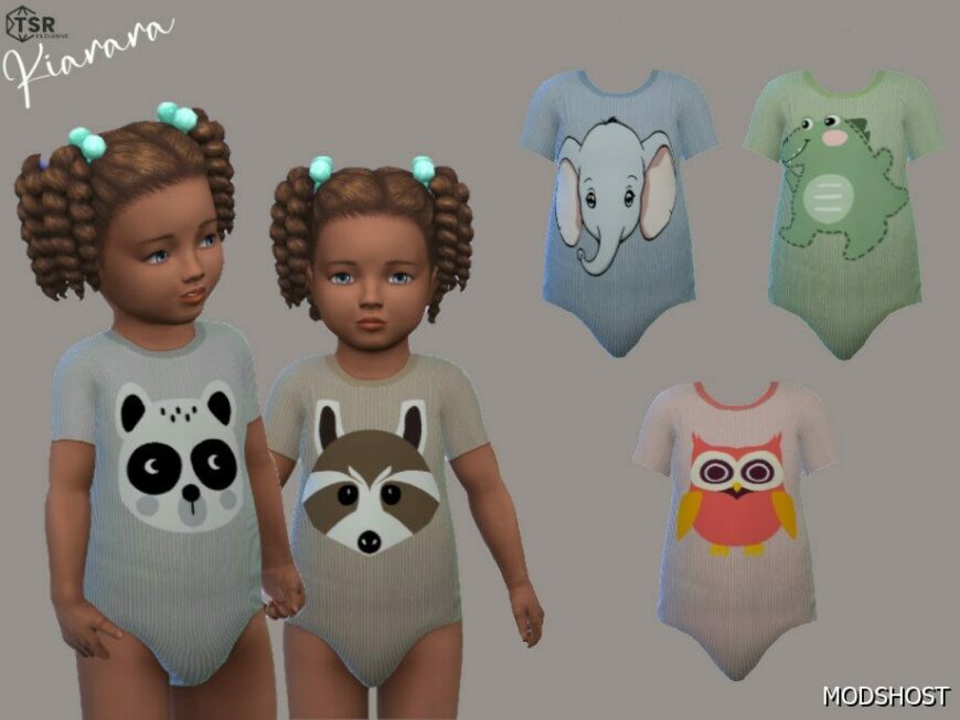 Sims 4 Female Clothes Mod: Toddler Printed Onesie (Featured)