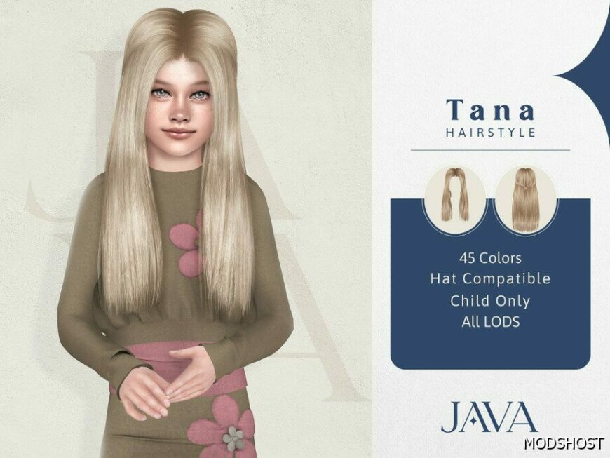 Sims 4 Female Mod: Tana (Child Hairstyle) (Featured)