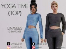 Sims 4 Elder Clothes Mod: Ruth – Yoga Time SET (Image #2)