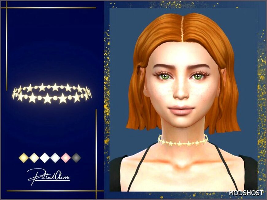 Sims 4 Female Accessory Mod: Starfall Choker (Featured)