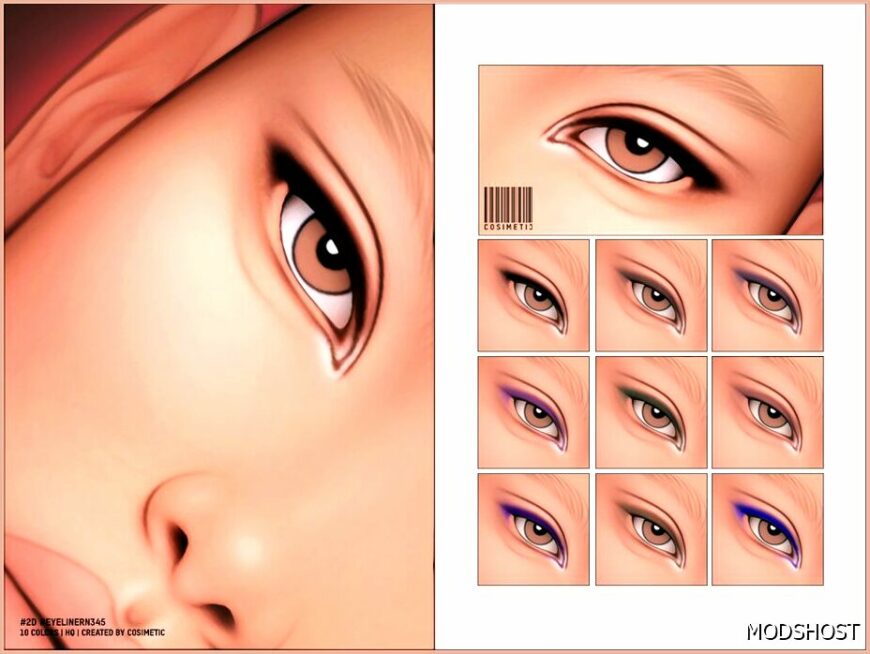 Sims 4 Female Makeup Mod: Eyeliner N345 (Featured)