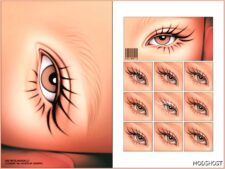 Sims 4 Female Makeup Mod: Maxis Match 2D Eyelashes N117 (Featured)