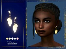 Sims 4 Female Accessory Mod: Golden Leaf Earrings (Featured)