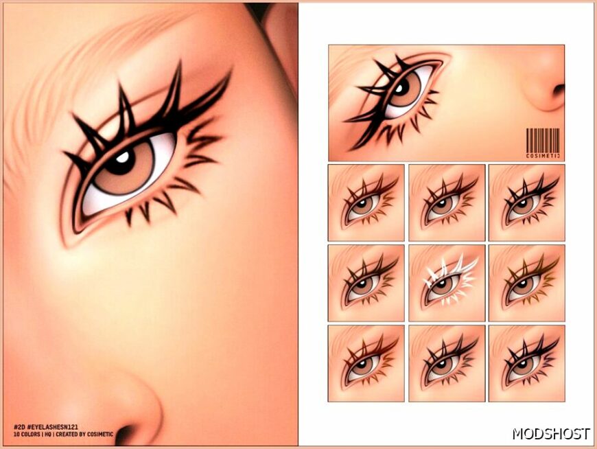 Sims 4 Female Makeup Mod: 2D Eyelashes N121 (Featured)
