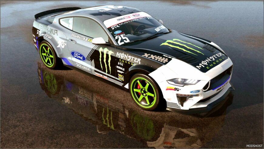 GTA 5 Ford Vehicle Mod: 2019 Ford Mustang GT Formula Drift Monster Energy (Featured)