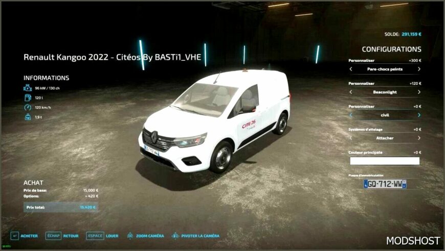 FS22 Renault Vehicle Mod: Kangoo III Citéos Group (Featured)