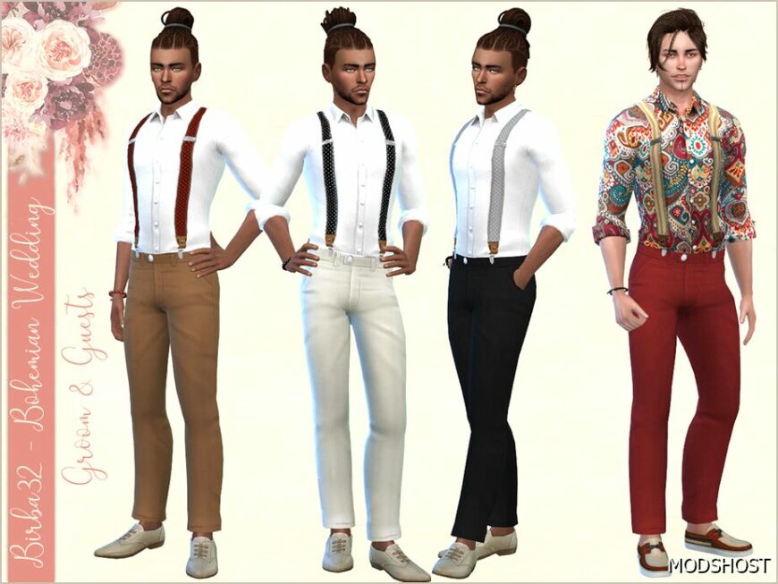 Sims 4 Everyday Clothes Mod: Bohemian Wedding – Groom Suit (Featured)