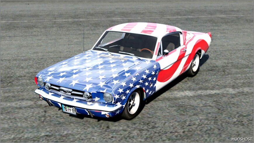 GTA 5 Ford Vehicle Mod: Mustang Fastback Stars and Stripes (Featured)