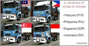ETS2 Mod: Nikke: Goddess of Victory (Mary) Skin for Fuso Super Great: Super CAB 1.50 (Featured)