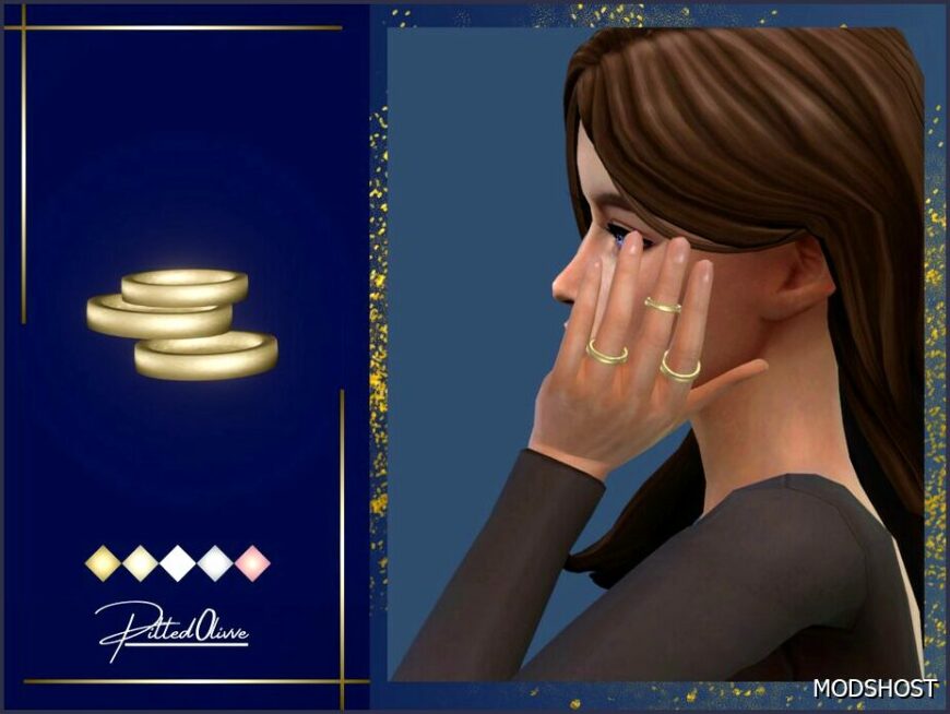 Sims 4 Female Accessory Mod: Valerie Ring SET (Featured)