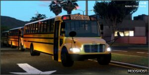GTA 5 Vehicle Mod: Thomas Built Freightliner C2 School Bus Addon ELS Support (Featured)
