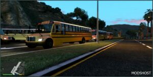GTA 5 Vehicle Mod: Thomas Built Freightliner C2 School Bus Addon ELS Support (Image #5)