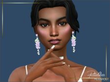 Sims 4 Female Accessory Mod: Wisteria Earrings (Image #2)