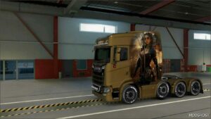 ETS2 Scania Skin Mod: Steampunk Girl for Scania Nextgen S 1.50 (Image #2)