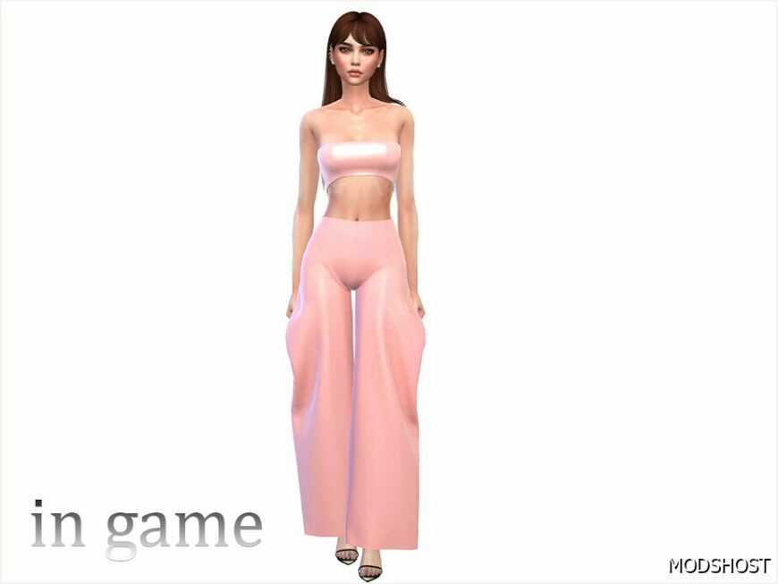 Sims 4 Elder Clothes Mod: Sleeveless Top + Comfy Wide-Leg Trousers (Featured)