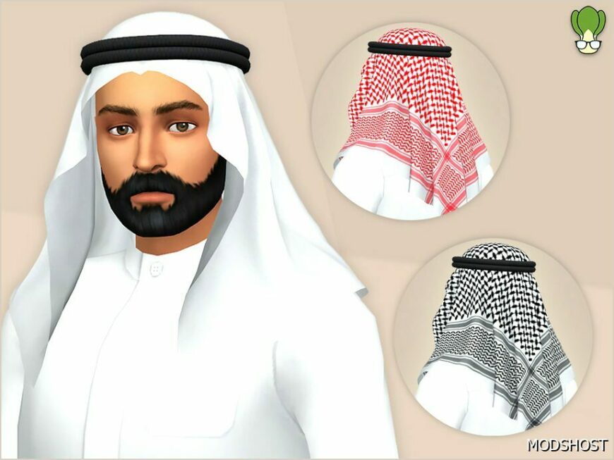 Sims 4 Male Accessory Mod: Keffiyeh – Shemagh – Ghutra (Featured)