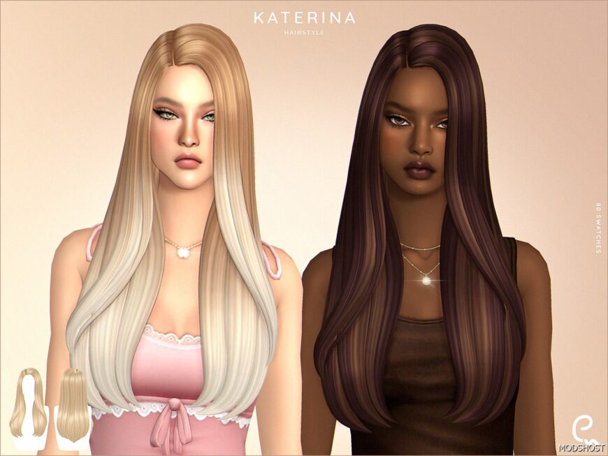 Sims 4 Female Mod: Katerina Hairstyle (Featured)