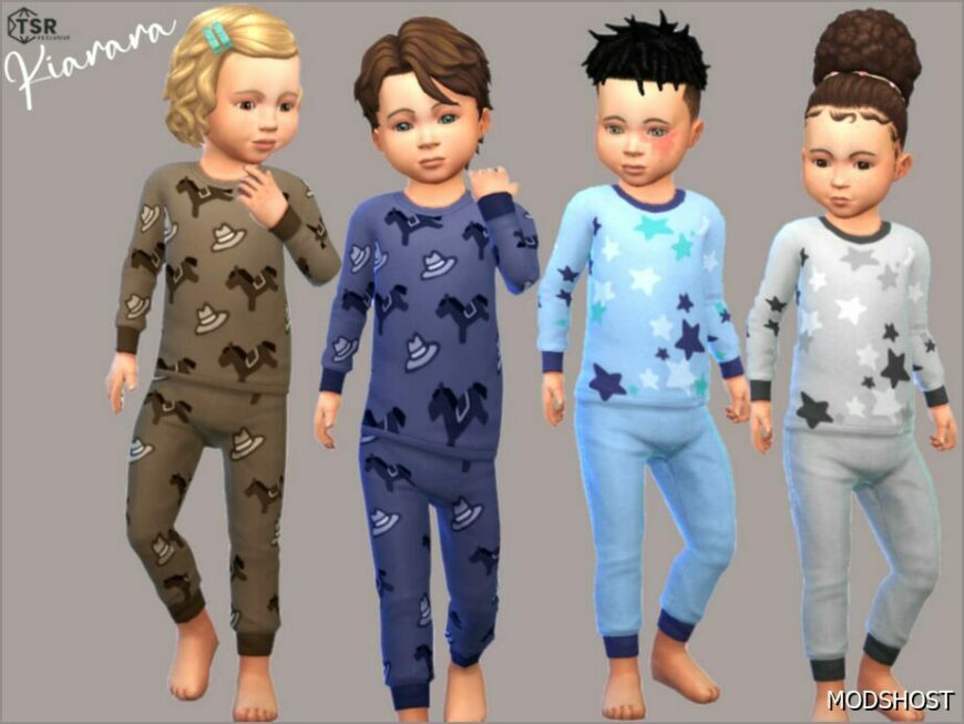 Sims 4 Male Clothes Mod: Kiarara Toddler Pyjamas Paints (Featured)