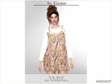 Sims 4 Adult Clothes Mod: Blouse and Dress D-294 (Featured)