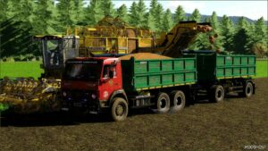 FS22 Kamaz Truck Mod: -55102 Grain+Trailer (Featured)