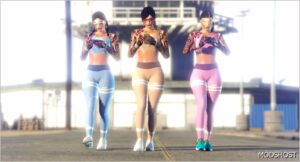 GTA 5 Player Mod: Gymnastic High Waisted Leggings Outfit Full Body Mod MP Female (Featured)