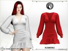 Sims 4 Elder Clothes Mod: Deborah Dress (Image #2)