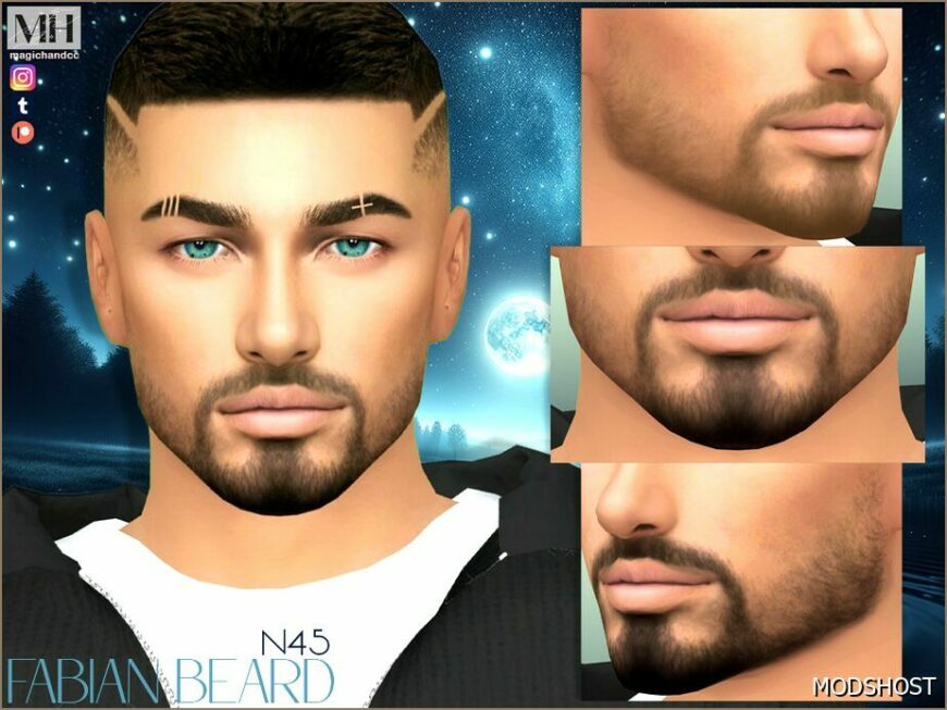 Sims 4 Male Hair Mod: Fabian Beard N45 (Featured)