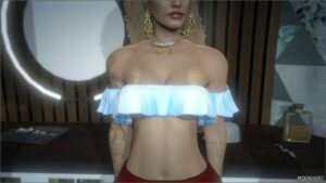GTA 5 Player Mod: Flowy Crop TOP for MP Female (Featured)