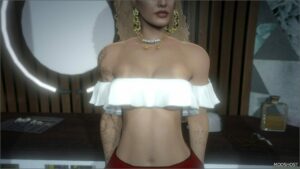 GTA 5 Player Mod: Flowy Crop TOP for MP Female (Image #4)
