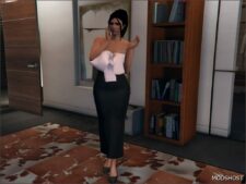 GTA 5 Player Mod: Dress with A BOW MP Female (Image #2)