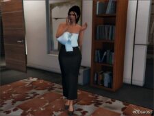 GTA 5 Player Mod: Dress with A BOW MP Female (Image #4)