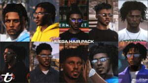 GTA 5 Player Mod: Mega Hair Pack for MP Male (Image #2)