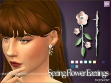 Sims 4 Female Accessory Mod: Spring Flower Earrings (Featured)