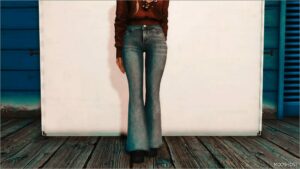 GTA 5 Player Mod: Flared Jeans for MP Female (Featured)