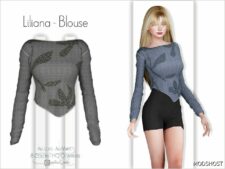 Sims 4 Elder Clothes Mod: Liliana Blouse – ACN 457 (Image #2)