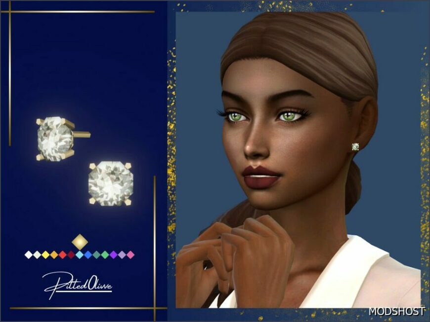 Sims 4 Female Accessory Mod: Fiona Studs (Featured)