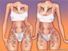 Sims 4 Female Mod: Dehlia Tattoo (Featured)