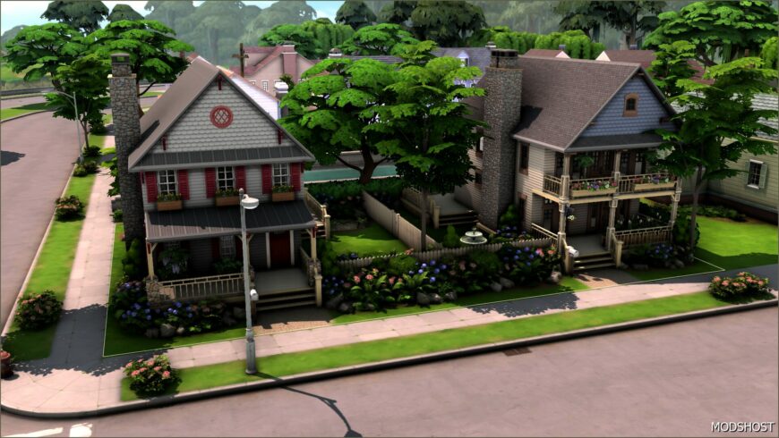 Sims 4 House Mod: Bargain Bend Bungalows (NO CC) (Featured)