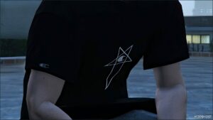 GTA 5 Player Mod: Rick Owens X Champion Pentagram T-Shirt | MP Male (Image #2)