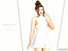 Sims 4 Party Clothes Mod: Cherry Dress (Image #2)