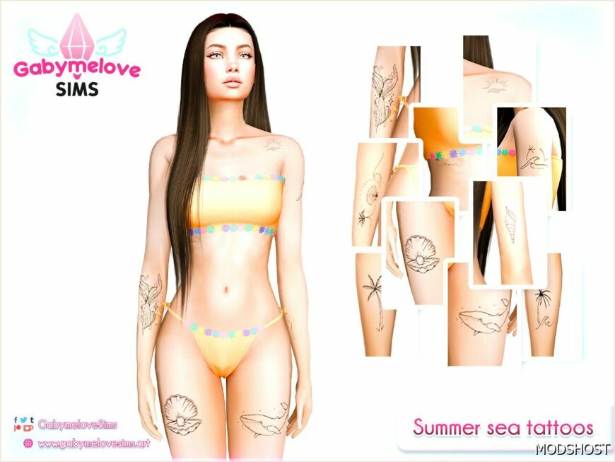 Sims 4 Mod: Summer sea tattoos (Featured)