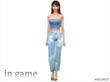 Sims 4 Everyday Clothes Mod: Floral Patterned Baggy Jeans (Featured)