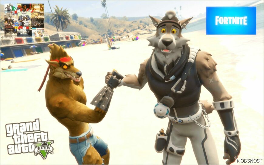 GTA 5 Player Mod: Wendell & Dire Wolf “Fortnite” Add-On Peds (Featured)