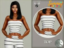 Sims 4 Female Clothes Mod: Stripe SET 434 (Image #2)