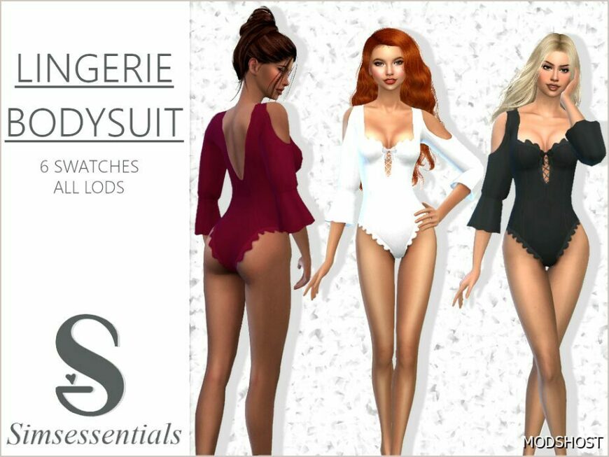 Sims 4 Female Clothes Mod: Lingerie Bodysuit (Featured)