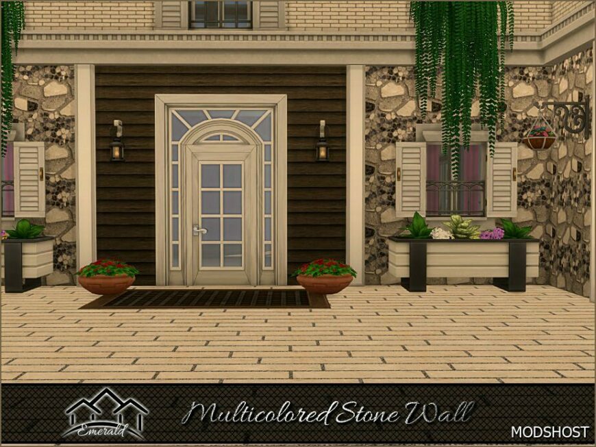 Sims 4 Mod: Multicolored Stone Wall (Featured)