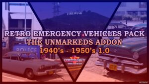 GTA 5 Mod: Retro Emergency Vehicles Pack: The Unmarkeds Addon ( 40’S – 50’S ) Add-On | Non-Els | Lods (Image #2)