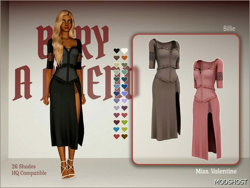 Sims 4 Dress Clothes Mod: Billie Dress (Featured)
