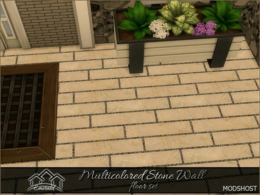 Sims 4 Mod: Multicolored Stone Wall Floor (Featured)